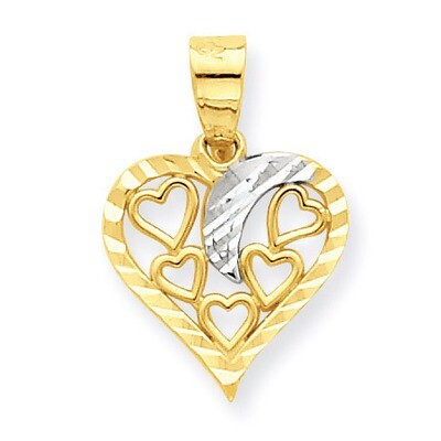 Heart Charm 10K Gold &amp; Rhodium 10C929, MPN: 10C929, 886774022123
