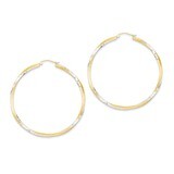 Diamond-cut 2.5mm Twisted Hoop Earrings 14K Gold &amp; Rhodium TC433, MPN: TC433, 883957289892