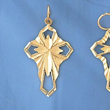 Dazzlers Jewelry Cross Pendant Necklace Charm Bracelet in Yellow, White or Rose Gold 7939, MPN: DZ-…
