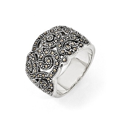 Marcasite Ring Sterling Silver QR1380-6, MPN: QR1380-6, 883957181370
