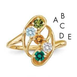Genuine 5 Stone Mother&#39;s Ring 14k Gold XMR3/5GY, MPN: XMR3/5GY, 883957159997