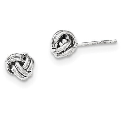 Double Knot Post Earrings Sterling Silver Rhodium-plated QE11782, MPN: QE11782, 191101229831