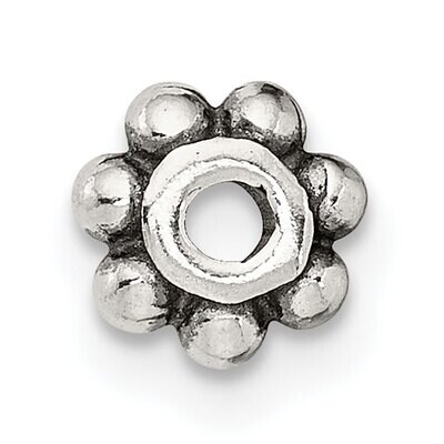 Antiqued Floral Bead Sterling Silver SS5021, MPN: SS5021,