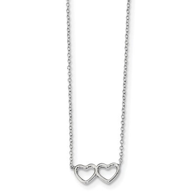 2 inch Extender Heart Necklace 16 Inch Sterling Silver Rhodium-plated QG4370-16, MPN: QG4370-16, 88…