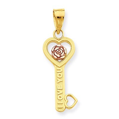 I Love You Key Charm 10k Two-Tone Gold 10C904, MPN: 10C904, 886774021874