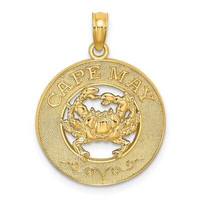 Cape May On Round Frame with Crab Charm 14k Gold K7495, MPN: K7495, 637218112555