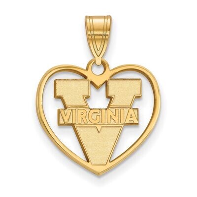 University of Virginia Pendant in Heart Gold-plated Silver GP017UVA, MPN: GP017UVA, 886774921976