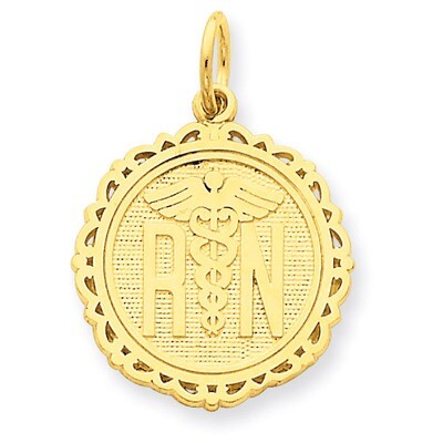 Registered Nurse Disc Charm 14k Gold C1786, MPN: C1786, 883957029665