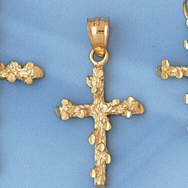 Dazzlers Jewelry Cross Pendant Necklace Charm Bracelet in Yellow, White or Rose Gold 8001, MPN: DZ-…