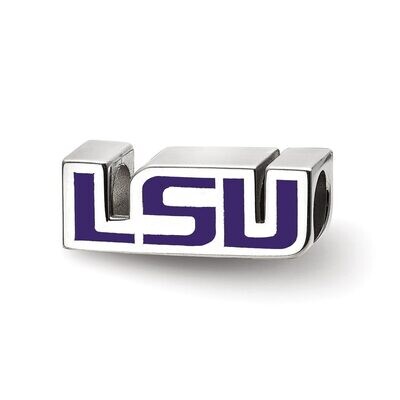 Louisiana State University LSU Primary Enameled Logo Bead Sterling Silver SS500LSU, MPN: SS500LSU, …