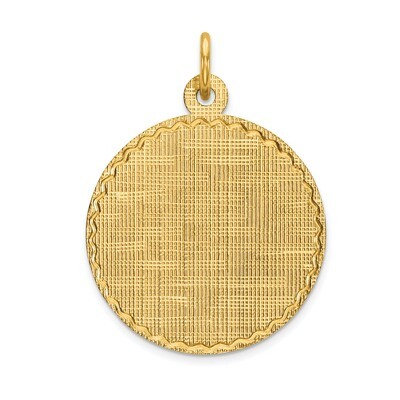 Patterned .013 Gauge Circular Engravable Disc Charm 14k Gold XM618/13, MPN: XM618/13, 883957845937