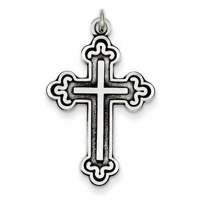Budded Cross Pendant Antiqued Sterling Silver QC5236, MPN: QC5236, 886774109336