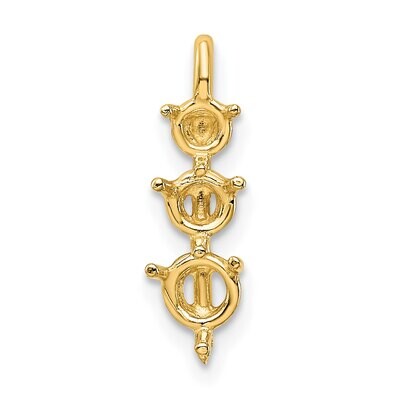 Round 3-Stone .25ct. Pendant Setting 14k Yellow Gold YG954, MPN: YG954,