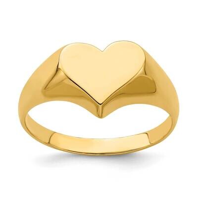 Heart Signet Ring 14k Gold Solid K4638, MPN: K4638, 637218006632