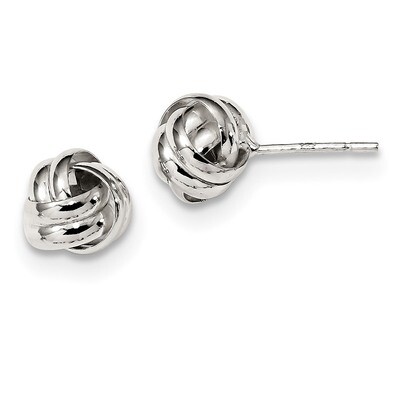 Love Knot Post Earrings Sterling Silver Polished QE13416, MPN: QE13416, 191101235504