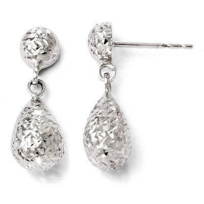 Leslie&#39;s Diamond-cut Post Dangle Earrings - 14k White Gold HB-23J, MPN: 23J, 883957024691