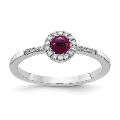Cabochon Rhodolite Garnet Ring 14k White Gold Diamond RM4031-RG-025-WA, MPN: RM4031-RG-025-WA, 8839…