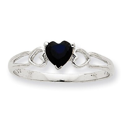 Polished Geniune Saphire Birthstone Ring 10k White Gold 10XBR174, MPN: 10XBR174, 191101091360