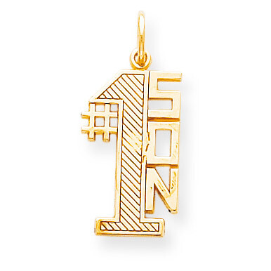 Lined Design #1 Son Charm 10k Gold 10C116, MPN: 10C116, 883957392370