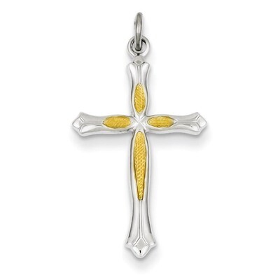 Vermeil Cross Pendant Sterling Silver QC3354, MPN: QC3354, 886774107639