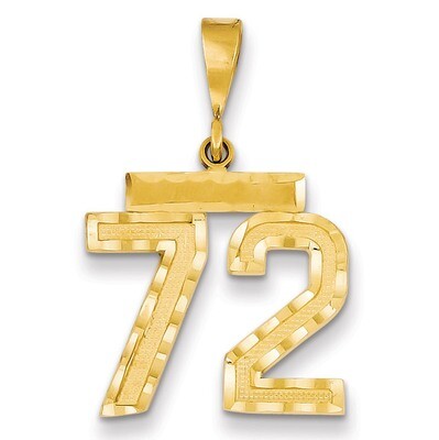 Number 72 Charm 14k Gold Medium Diamond-cut  MN72, MPN: MN72, 883957139807