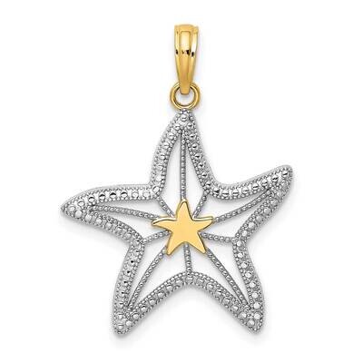 Small Starfish Charm 14k Gold Rhodium K9392, MPN: K9392, 637218134496