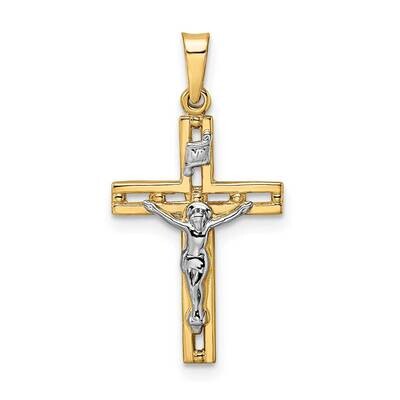 Solid Inri Crucifix Pendant 14k Two-Tone Gold Polished XR2050, MPN: XR2050,
