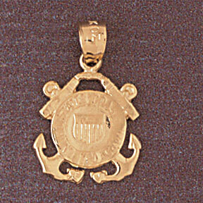 Dazzlers Jewelry Us Navy Sign Pendant Necklace Charm Bracelet in Yellow, White or Rose Gold 4641, M…