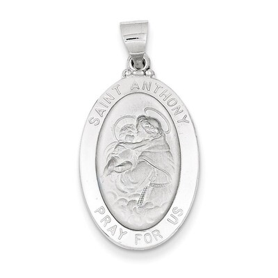 Polished and Satin Saint Anthony Medal Pendant 14k White Gold XR1292, MPN: XR1292, 883957421766