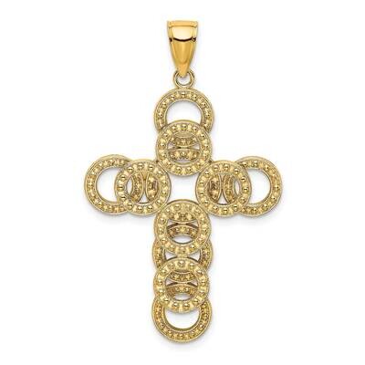Circular Infinity Illusion Cross Charm 14k Gold 2-D K8606, MPN: K8606, 637218128358