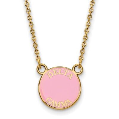 Delta Gamma Extra Small Enameled Pendant with 18 Inch Chain Gold-plated Silver GP012DG-18, MPN: GP0…