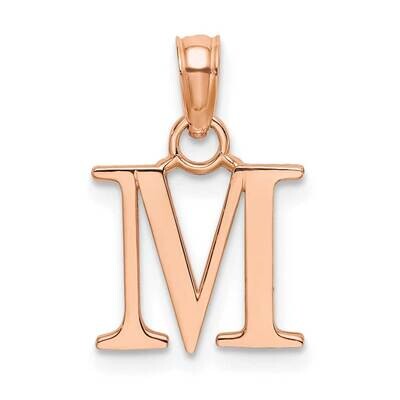 M Block Initial Charm 14k Rose Gold Polished K6423RM, MPN: K6423RM, 637218161508