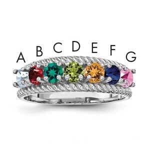 Family Jewelry Ring Sterling Silver Rhodium-plated XMR8/7SS-10, MPN: XMR8_7W--6, 883957900650