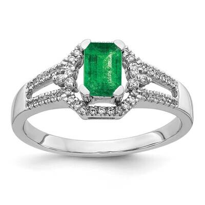 Emerald Ring 14k White Gold Diamond RM5747-EM-016-WA, MPN: RM5747-EM-016-WA, 883957573717