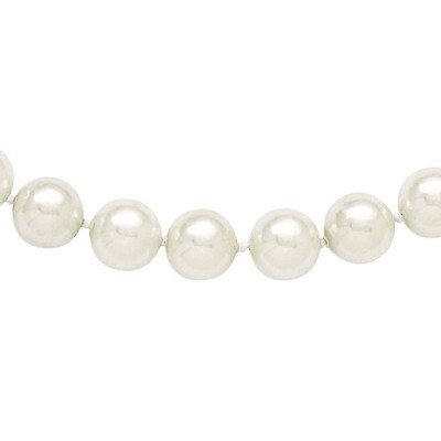 10-11Mm White Shell Bead Hand Knotted Slip On Necklace QMJNS10W-36, MPN: QMJNS10W-36, 886774294698