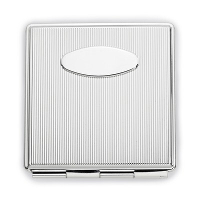 Etched Lines Square Compact Mirror Silver-tone GM16823, MPN: GM16823, 788089024901