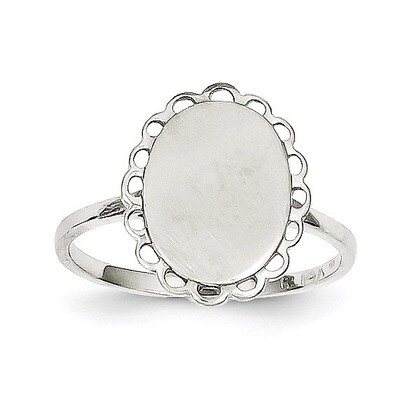 Signet Ring 14k White Gold RS566, MPN: RS566, 883957411019