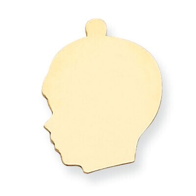 Boys Head with Eyelet Stamping 14k Yellow Gold YG1368, MPN: YG1368,