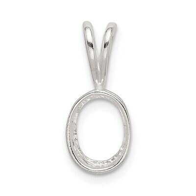 Oval 5 x 3mm Back Set Fixed Bail Pendant Setting Sterling Silver SS3251, MPN: SS3251,