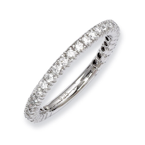 30 Stone CZ Ring Sterling Silver Rhodium-plated QR3404-6, MPN: QR3404, 886774299440