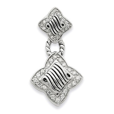Antiqued CZ Pendant Sterling Silver QP1753