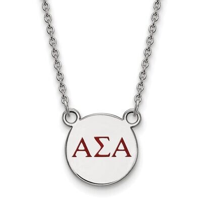 Alpha Sigma Alpha Extra Small Enameled Pendant with 18 Inch Chain Sterling Silver SS027ASI-18, MPN:…
