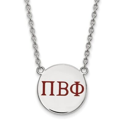Pi Beta Phi Small Enameled Pendant with 18 Inch Chain Sterling Silver SS028PBP-18, MPN: SS028PBP-18…