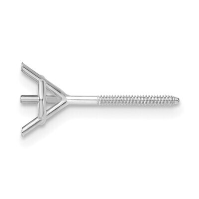 Round 3-Prong .06ct. Heavy Threaded Post Earring Mounting 14k White Gold WG323, MPN: WG323,