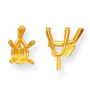 14k Yellow Gold Pear 5-Prong V-End With Peg 3 X 2mm Setting YG242-1, MPN: YG242,