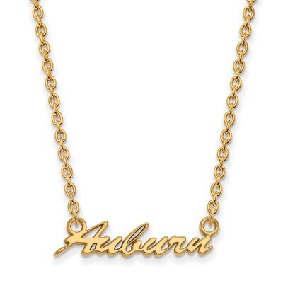 Auburn University Medium Pendant with Chain Necklace Gold-plated Silver GP075AU-18, MPN: GP075AU-18…