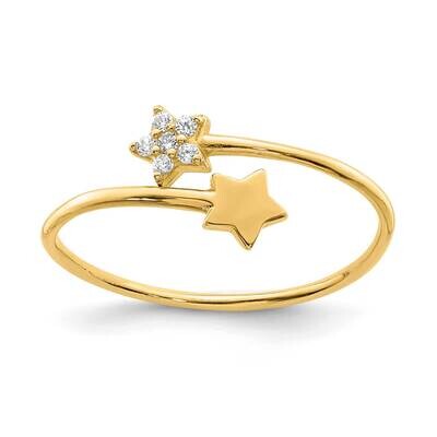 Cz Star Ring 14k Yellow Gold K6420, MPN: K6420, 883957962764