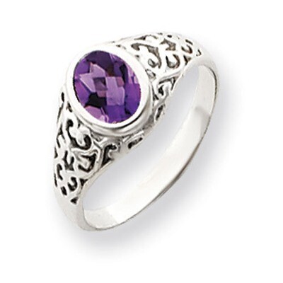 Amethyst Ring 14k white Gold 7x5mm Oval Y4674AM, MPN: Y4674AM, 883957590769