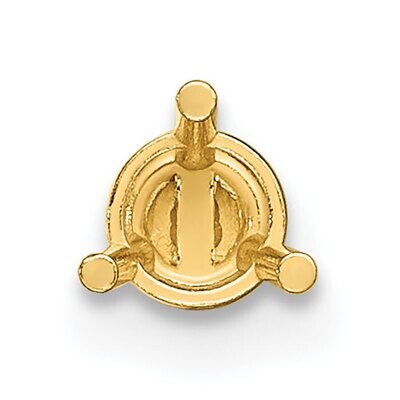 Round 3-Prong .03ct. Threaded Post Earring Mounting 14k Yellow Gold YG2633, MPN: YG2633,