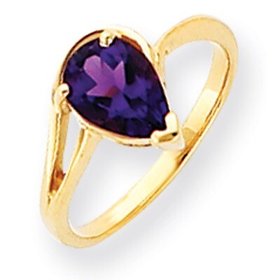 9x6mm Pear Amethyst ring 14k Gold Y4616AM, MPN: Y4616AM, 883957463742